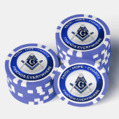 Masonieke Piker Poker Chips Blauw (Opstapeling)