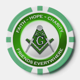 Masonieke Pokerfiches Groen Poker Chips