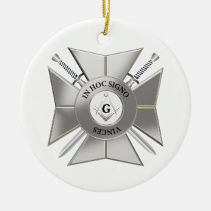Masonisch kruis keramisch ornament