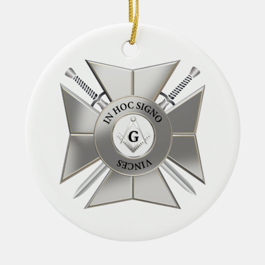 Masonisch kruis keramisch ornament (Voorkant)