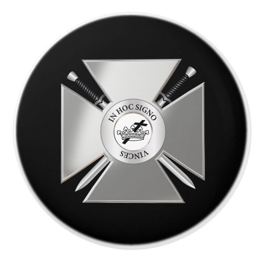 Masonisch kruis keramische knop (Voorkant)