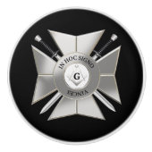 Masonisch kruis keramische knop (Voorkant)