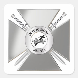 Masonisch kruis vierkante sticker