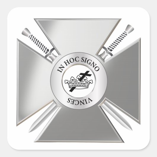 Masonisch kruis vierkante sticker (Voorkant)