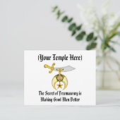 MASONISCH/SHRINERS EMBLEM BRIEFKAART (Staand voorkant)