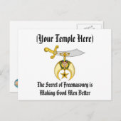 MASONISCH/SHRINERS EMBLEM BRIEFKAART (Voorkant / Achterkant)