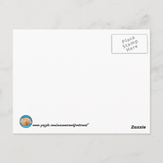 MASONISCH/SHRINERS EMBLEM BRIEFKAART (Achterkant)