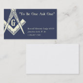 Masonisch Visitekaartje (Voorkant / Achterkant)