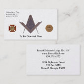 Masonisch Visitekaartje (Voorkant / Achterkant)