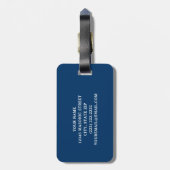 Masonische Bagagelabels | Navy Blue Gold Freemason (Achterkant verticaal)