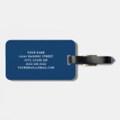 Masonische Bagagelabels | Navy Blue Gold Freemason (Achterkant horizontaal)