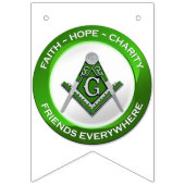 Masonische Bunting Banner Groen (Tweede vlag)
