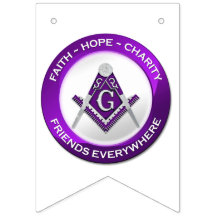 Masonische Bunting Banner Paars