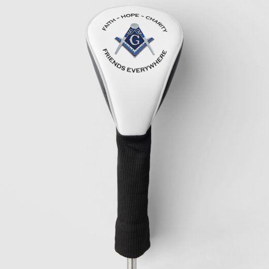 Masonische Golf Headcover Blauw (Voorkant)