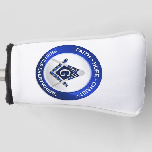 Masonische Golf Putter Hoes Golfheadcover (Voorkant)