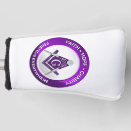 Masonische Golf Putter Hoes Paars Golfheadcover