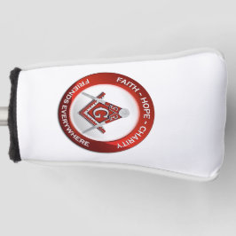 Masonische Golf Putter Hoes Rood Golfheadcover