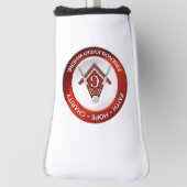 Masonische Golf Putter Hoes Rood Golfheadcover (Draai 90)