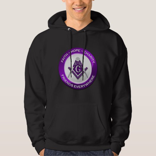 Masonische Heren Hoodie Paars (Voorkant)