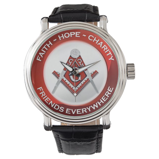 Masonische Horloge Rood (Voorkant)