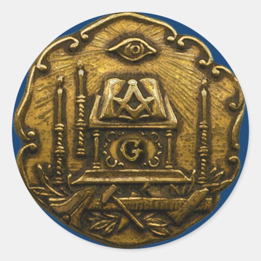 Masonische kleine inkt ronde sticker (Voorkant)