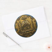 Masonische kleine inkt ronde sticker (Envelop)
