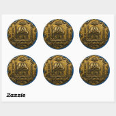 Masonische kleine inkt ronde sticker (Vel)