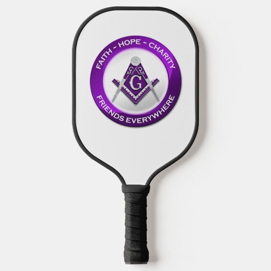 Masonische Pickleball Paddle Paars (Voorkant)