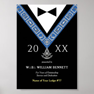 Masonische Prijzen Edelstenen van Past Master Fr Poster