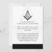 Masonische uitnodigingen | Freemason Tuxedo Jewel (Achterkant)
