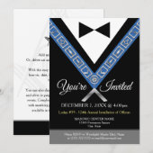 Masonische uitnodigingen | Freemason Tuxedo Jewel (Voorkant / Achterkant)
