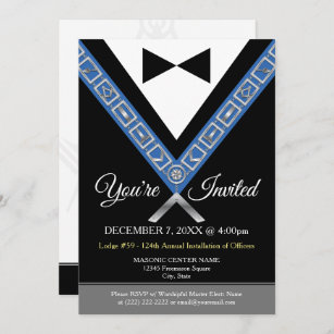 Masonische uitnodigingen   Freemason Tuxedo Jewel