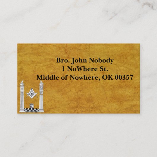 Masonische Visitekaartjes (Voorkant)