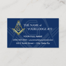 Masonische Visitekaartjes | Navy Blue Gold Freemas