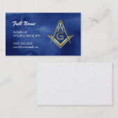 Masonische Visitekaartjes | Waterverf blauw en gou (Voorkant / Achterkant)