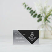 Masonische Visitekaartjes, zilver en zwart Visitekaartje (Staand voorkant)