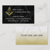 Masonische Visitekaartjes | Zwarte en goudkoorts (Voorkant / Achterkant)