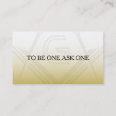 Masonische Visitekaartjes | Zwarte en goudkoorts (Achterkant)