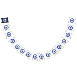 Masonische Vlaggenbanner Blauw Vlaggetjes