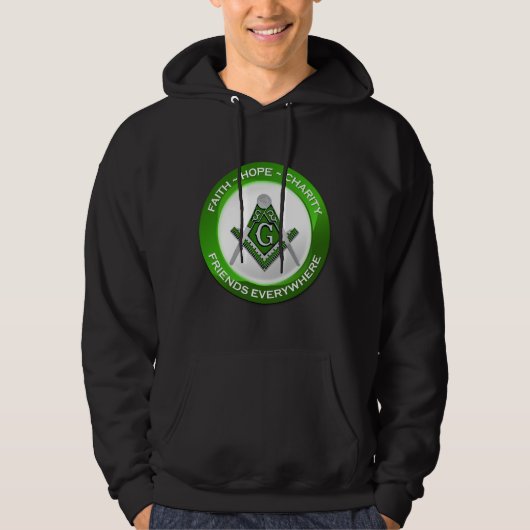 Masonnieke Heren Hoodie Groen (Voorkant)