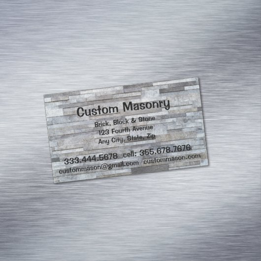 Masonry Brick, Block Stone Custom Magnetisch Visitekaartje (Voorbeeld)