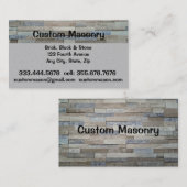 Masonry Brick, Block Stone Custom Visitekaartje (Voorkant / Achterkant)