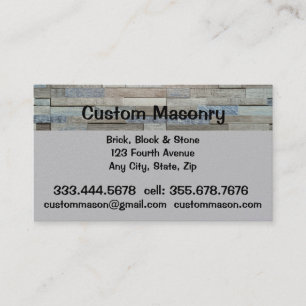 Masonry Brick, Block Stone Custom Visitekaartje