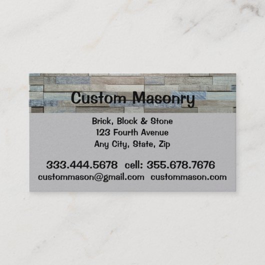 Masonry Brick, Block Stone Custom Visitekaartje (Voorkant)