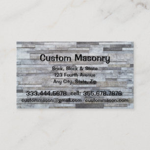 Masonry Brick, Block Stone Custom Visitekaartje