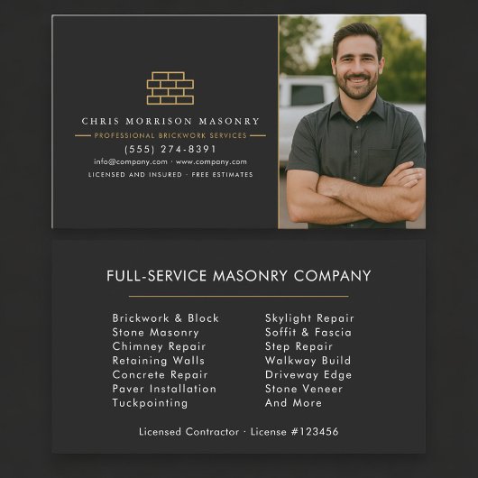 Masonry Brick Mason Contractor Photo Visitekaartje