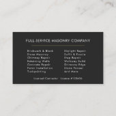 Masonry Brick Mason Visitekaartje (Achterkant)