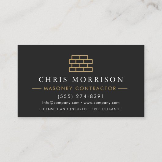 Masonry Brick Mason Visitekaartje (Voorkant)