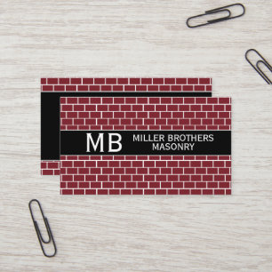 Masonry Bricklayer Bricks Sjabloon Minimalist Busi Visitekaartje