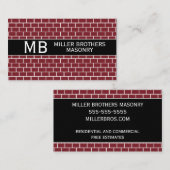 Masonry Bricklayer Bricks Sjabloon Minimalist Busi Visitekaartje (Voorkant / Achterkant)